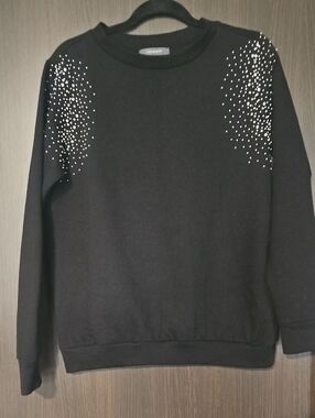 Primark Black Sweater With Pearl & Jewels